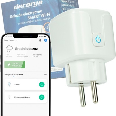 WTYCZKA GNIAZDKO GNIAZDO SIECIOWE STEROWANE TELEFONEM WIFI SMART APLIKACJA