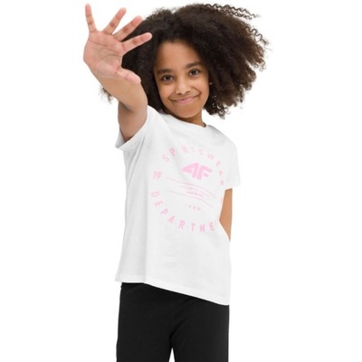 Koszulka dziewczęca 4F bawełniana t-shirt sportowa