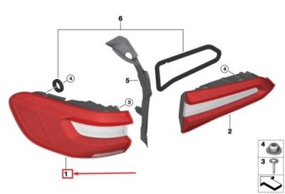 Bmw x5 g05 rear left задний фонарь 63219448069 фото №1