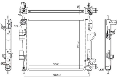 NISSENS RADUADOR DEL MOTOR DE AGUA HYUNDAI I10 II 1.0 1.0LPG 1.2 08.13-  