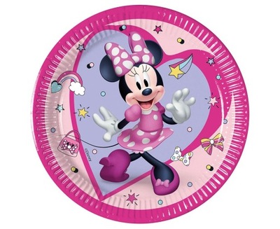 TALERZYKI PAPIEROWE MINNIE JUNIOR 20CM 8SZT