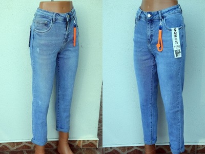 SPODNIE MOM FIT JEANS CUDI WYSOKI STAN R 50