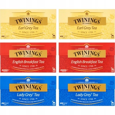 Twinings Angielska czarna herbata zestaw 6x25 szt