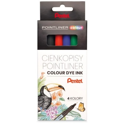 Zestaw cienkopisów Pentel Pointliner Colour 4 kolory