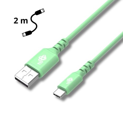 Kabel usb c wytrzymaly USB-USB C 2m silikonowy zielony Quick Cha