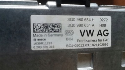 Камера ассистент поперечина радар vw crafter 2 ii golf vii passat b8 3q0980654h фото №1