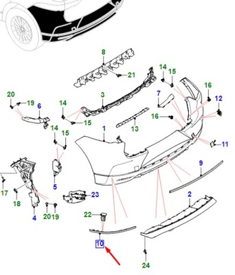 Jaguar i-pace x590 rear правий бампер накладка t4k5813 original фото №1