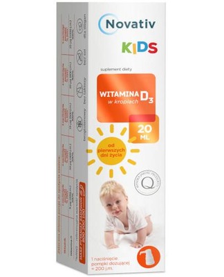 Novativ Kids Witamina D3 dla dzieci krople 20 ml
