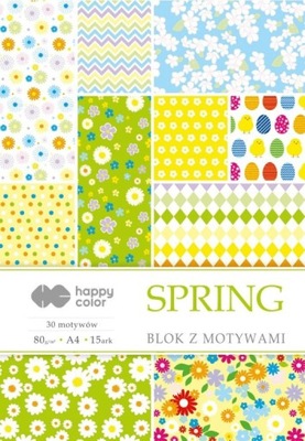 Blok z motywami A4/15 arkuszy Spring Happy Color
