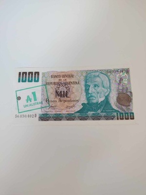 Argentyna - 1000 Pesos - 1 Austral - UNC