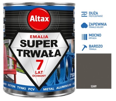 Altax Super Trwała Emalia 750ml Szary