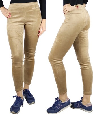 Legginsy welurowe ocieplane futerkiem r. XL/2XL