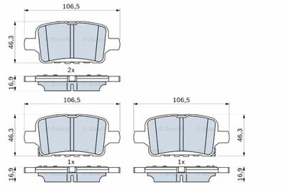 BOSCH ZAPATAS DE FRENADO PARTE TRASERA CHEVROLET VOLT OPEL INSIGNIA B INSIGNIA B  