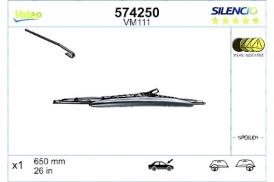 VALEO LIMPIAPARABRISAS ESCOBILLAS PARTE DELANTERA 1SZT. VM111 SILENCIO 650MM MERCEDES A  