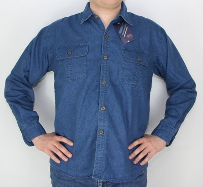 Pánska džínsová košeľa s dlhým rukávom pohodlná M