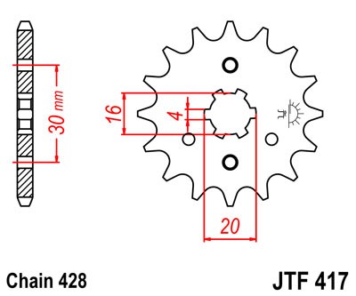 JT JTF417.15 ENGRANAJE PARTE DELANTERA  
