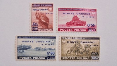 Polska wydanie emigracja Monte Cassino czyste znaczki z gumą, stan dobry