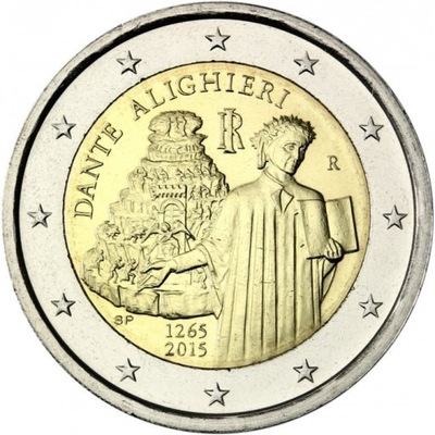 2 euro Włochy Dante 2015
