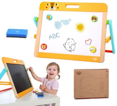 TOOKY TOY Tablica Edukacyjna 2w1 Magnetyczna Kredowa