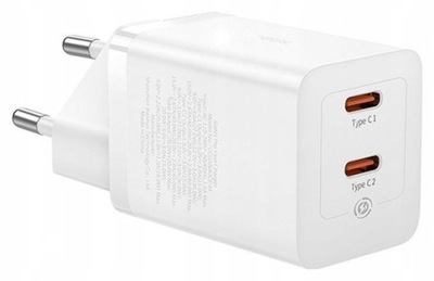 Ładowarka sieciowa Baseus GaN5 Pro C+C 40W 2xUSB-C Biała
