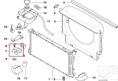 OE BMW E39 ВЕРХНИЙ ДЕРЖАТЕЛЬ КРЕПЛЕНИЕ РАДИАТОРА ВОДЫ
