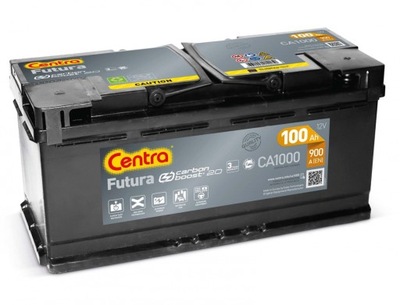 АККУМУЛЯТОР CENTRA FUTURA 100AH 900A P+ CARBON BOOST CA1000 3 ГОДА ГАРАНТИИ