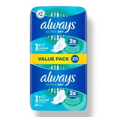 ALWAYS Ultra Duopack Normal rozmiar 1 Podpaski ze skrzydełkami 20 szt