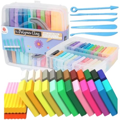 MODELINA GLINA GLINKA TERMOUTWARDZALNA 26x20g POLIMEROWA KOLOROWA ŁOPATKI