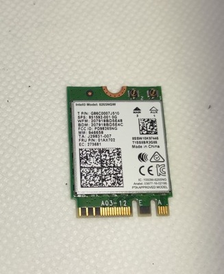 Karta Wi-Fi Intel 8265NGW do LENOVO ThinkPad T480 testowana