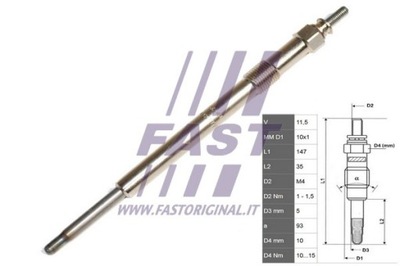 FAST FT82736 FAST СВЕЧА НАКАЛА FIAT DUCATO 02 2.2 PUMA