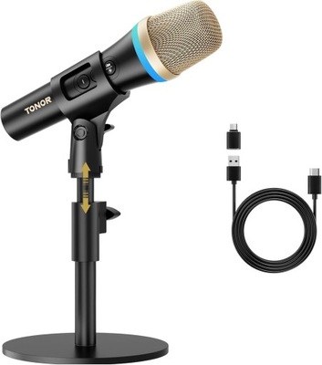 Mikrofon do Komputera / PS5 / Android / Iphone RGB Streaming ze Stojakiem