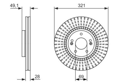 2X ДИСК ТОРМОЗНОЙ HYUNDAI ПЕРЕД SANTA FE 2,0-2,2 CRDI/2,4-3,5 09- 0986479