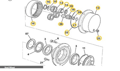 ZWOLNICA СТУПИЦЯ ШЕСТЕРНІ, SATELITY, ШЕСТЕРНІ JCB 3CX 4CX
