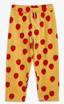 Mini Rodini Strawberries Velour Byxor Spodnie r.92/98