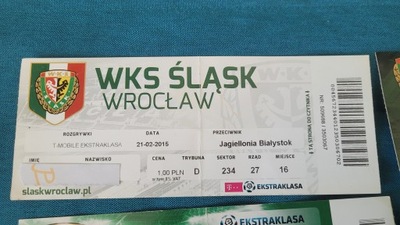 Bilet Śląsk Wrocław - Jagiellonia Białystok