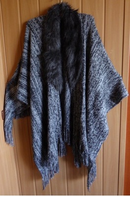 #PONCHO z futerkiem 48/50/52/54/56