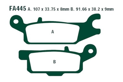 ZAPATAS DE FRENADO EBC FA445TT YAMAHA YFM 550 700  