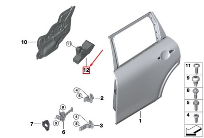 Mini clubman f54 rear left door crash pad 7344229 51227344229 фото №1