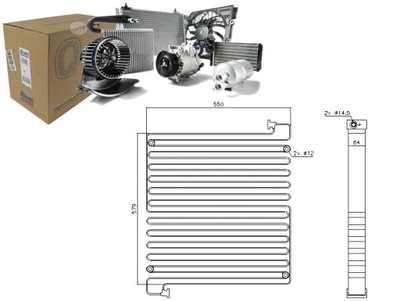 КОНДЕНСАТОР КОНДИЦИОНЕРА 579X550X64 VOLVO NISSENS