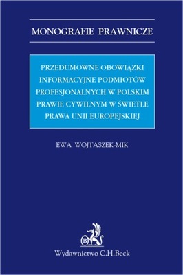 Przedumowne obowiązki informacyjne... - ebook