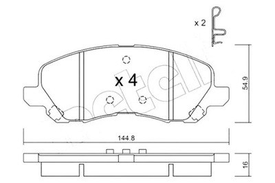 Metelli гальмівні колодки гальмівні chrysler sebring 2.4 vvt фото №1