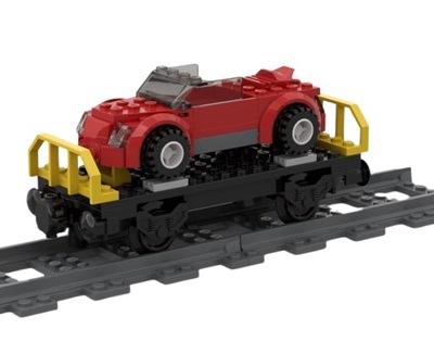 LEGO City Pociag Train 7898 Wagon Platforma,Laweta + Auto 60198 7939 UNIKAT