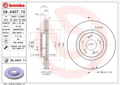 DISCO DE FRENADO BREMBO 09A40711 PARTE DELANTERA  