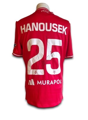 Hanousek, Widzew Łódź - koszulka meczowa z autografem (zag)