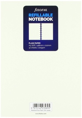 FILOFAX A5 NOTEBOOK REFILL - plain paper white (KSIĄŻKA)