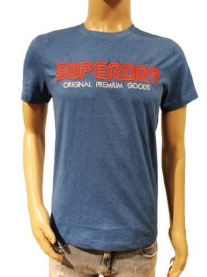 Superdry bawełniany t-shirt nadruk niebieski L