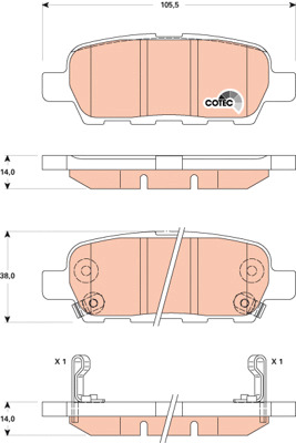 TRINKELĖS STABDŽIŲ - KOMPLEKTAS COTEC GDB3507 