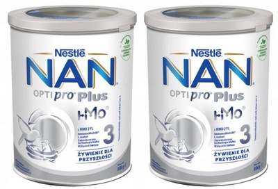 2x Mleko modyfikowane NAN 3 Optipro Plus 800g