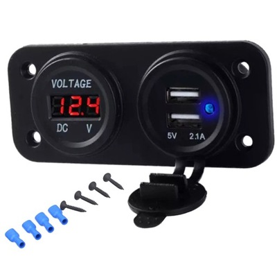 RANURA ENCENDEDOR 12V USB 5V 2A VOLTÍMETRO AUTO PANEL AUTO PLS37B  