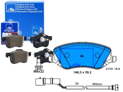 Ate тормозные колодки тормозные lancia thesis 2.0-3.2 07.02-0 фото №1